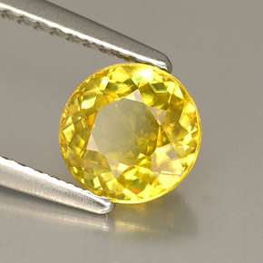 Esfena Amarelo Dourado Natural 1.31ct, Corte Redondo, VVS-VS