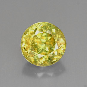 Esfena amarelo natural 0,95ct, corte redondo, VS-SI