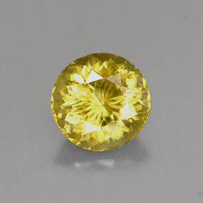 Esfena amarelo natural 0,98ct, corte redondo, VS