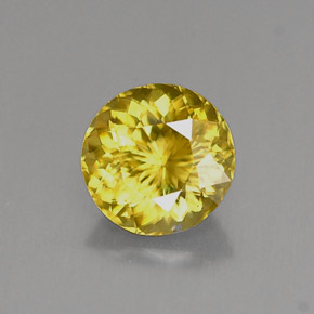 Esfena amarelo natural 0,98ct, corte redondo, VS