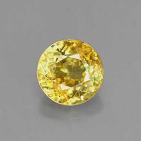 Esfena amarelo natural 0,98ct, corte redondo, VS-SI