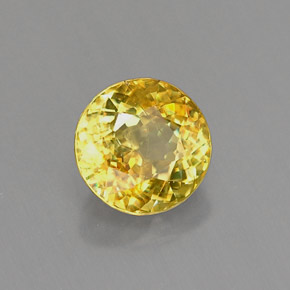 Esfena amarelo natural 0,98ct, corte redondo, VS-SI