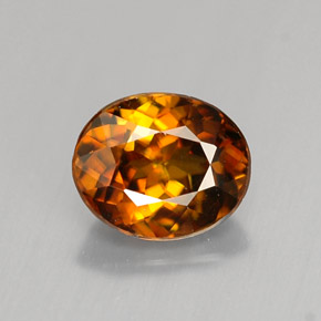 Esfena laranja natural 1,12ct, corte oval, VS