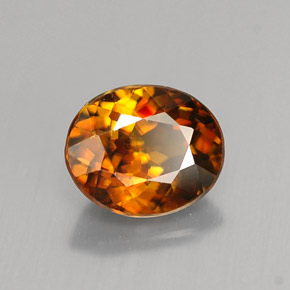 Esfena laranja natural 1,12ct, corte oval, VS