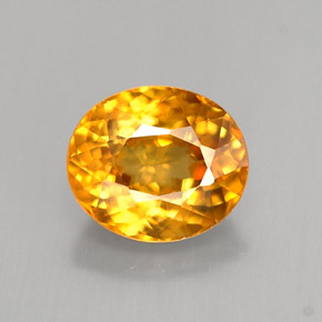 Esfena laranja dourado natural 1,21ct, corte oval, VS