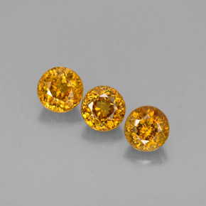 Pedras preciosas de esfena laranja natural de  ct, corte redondo, VS