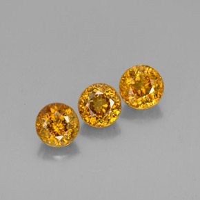 Pedras preciosas de esfena laranja natural de  ct, corte redondo, VS