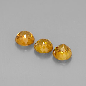 Pedras preciosas de esfena laranja natural de  ct, corte redondo, VS