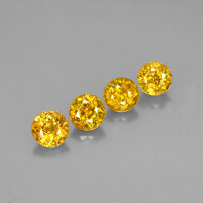 Pedras preciosas de esfena amarelo natural de  ct, corte redondo, VS