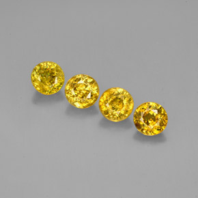 Pedras preciosas de esfena amarelo natural de  ct, corte redondo, VS