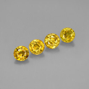 Pedras preciosas de esfena amarelo natural de  ct, corte redondo, VS