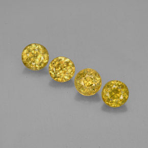 Pedras preciosas de esfena ouro natural de  ct, corte redondo, VS