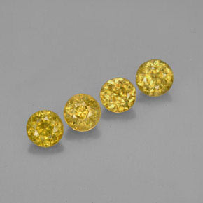 Pedras preciosas de esfena ouro natural de  ct, corte redondo, VS