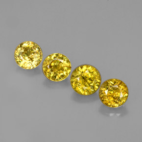 Pedras preciosas de esfena amarelo natural de  ct, corte redondo, VS