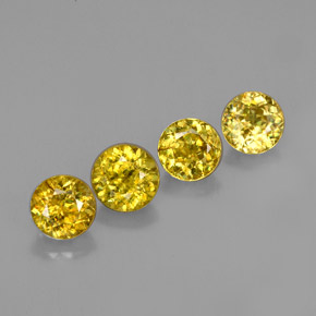 Pedras preciosas de esfena amarelo natural de  ct, corte redondo, VS