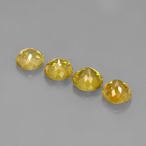 Pedras preciosas de esfena amarelo natural de  ct, corte redondo, VS