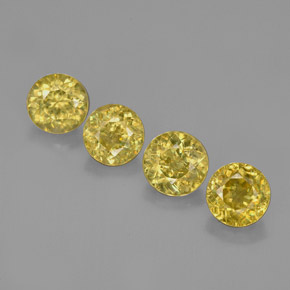 Pedras preciosas de esfena ouro natural de  ct, corte redondo, VS