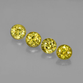 Pedras preciosas de esfena ouro natural de  ct, corte redondo, VS