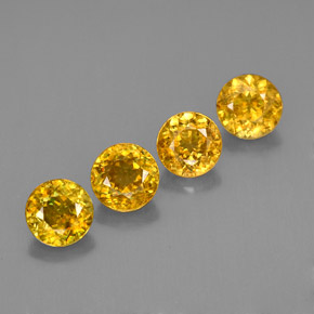 Pedras preciosas de esfena amarelo natural de  ct, corte redondo, VS