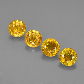 Pedras preciosas de esfena amarelo natural de  ct, corte redondo, VS