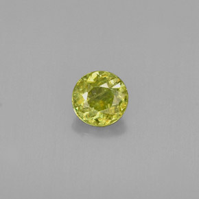 Esfena verde natural 0,44ct, corte redondo, VS