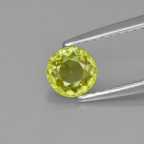 Esfena verde natural 0,59ct, corte redondo, VS