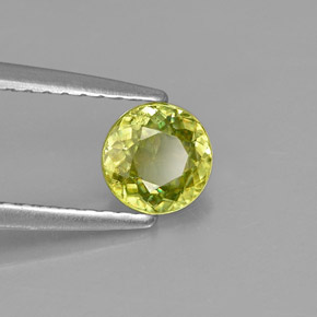 Esfena verde natural 0,59ct, corte redondo, VS