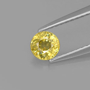 Esfena ouro natural 0,47ct, corte redondo, VS