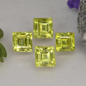 Pedras preciosas de esfena amarelo natural de 1,50 ct, quadrado, VS-SI