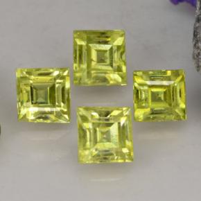 Pedras preciosas de esfena amarelo natural de 1,50 ct, quadrado, VS-SI