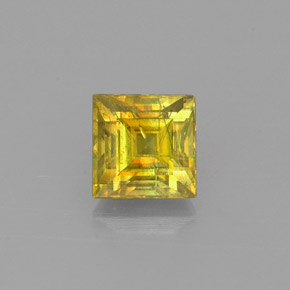 Esfena amarelo natural 0,73ct, quadrado, VS