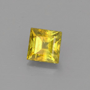 Esfena amarelo natural 0,73ct, quadrado, VS