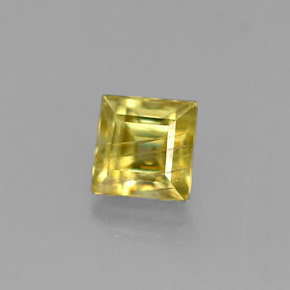 Esfena amarelo natural 0,38ct, quadrado, VS-SI