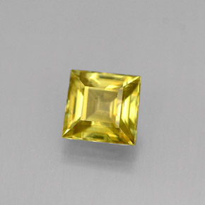 Esfena amarelo natural 0,45ct, quadrado, VS