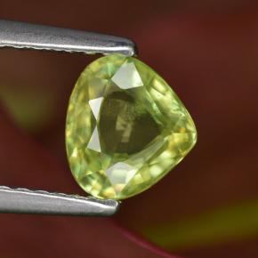Esfena verde natural 0,83ct, formato de pêra, VS