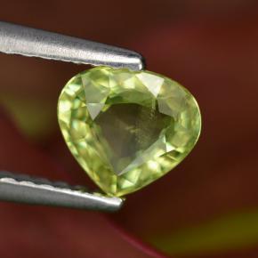 Esfena verde natural 0,83ct, formato de pêra, VS