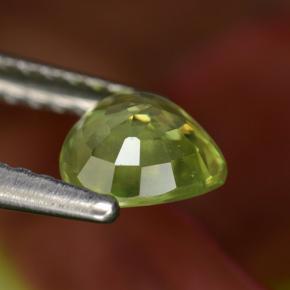 Esfena verde natural 0,83ct, formato de pêra, VS