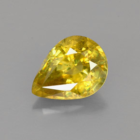 Esfena Dourado Esverdeado Natural 1.38ct, Formato de pêra, VS