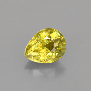 Esfena Dourado Esverdeado Natural 1.00ct, Formato de pêra, VVS-VS