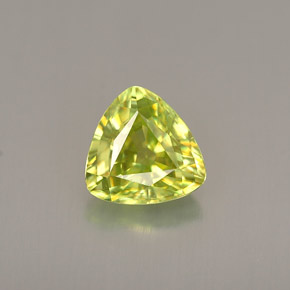 Esfena verde natural 0,77ct, trillion, VVS-VS