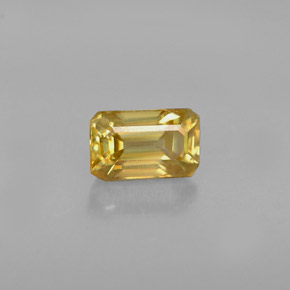 Esfena amarelo natural 0,63ct, corte esmeralda, VVS-VS
