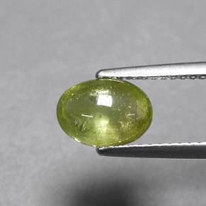 Esfena Verde amarelado Natural 1.66ct, Transparente, Transparente/Translúcido