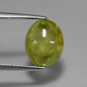 Esfena verde natural 4,30ct, transparente, transparente/translúcido