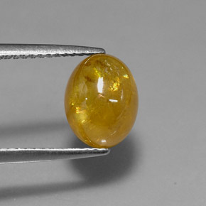 Esfena amarelo natural 3,24ct, corte oval, translúcido