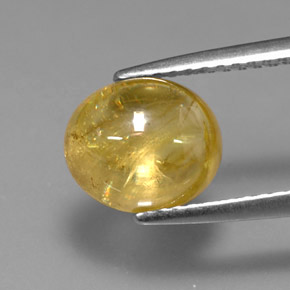 Esfena Amarelo Dourado Natural 2.82ct, Transparente, Transparente/Translúcido