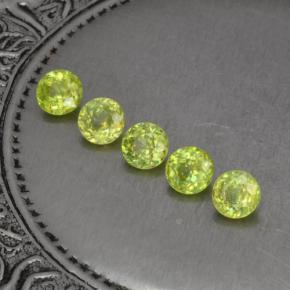 Pedras preciosas de esfena verde natural de 1,53 ct, corte redondo, VS