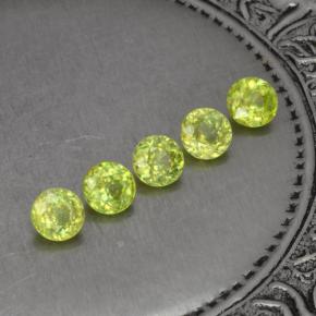 Pedras preciosas de esfena verde natural de 1,53 ct, corte redondo, VS