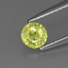 Esfena verde natural 0,44ct, corte redondo, VVS-VS
