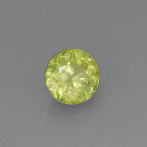 Esfena verde natural 0,39ct, corte redondo, VS