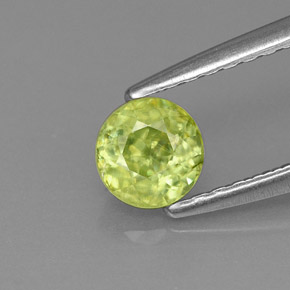 Esfena Verde Natural 0.48ct, Corte Redondo, VS
